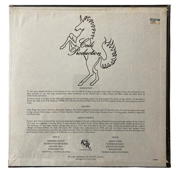 Colin Paige Live At Foran's Vinyl Record Album LP New Sealed Irish Folk Music - Picture 2 of 2